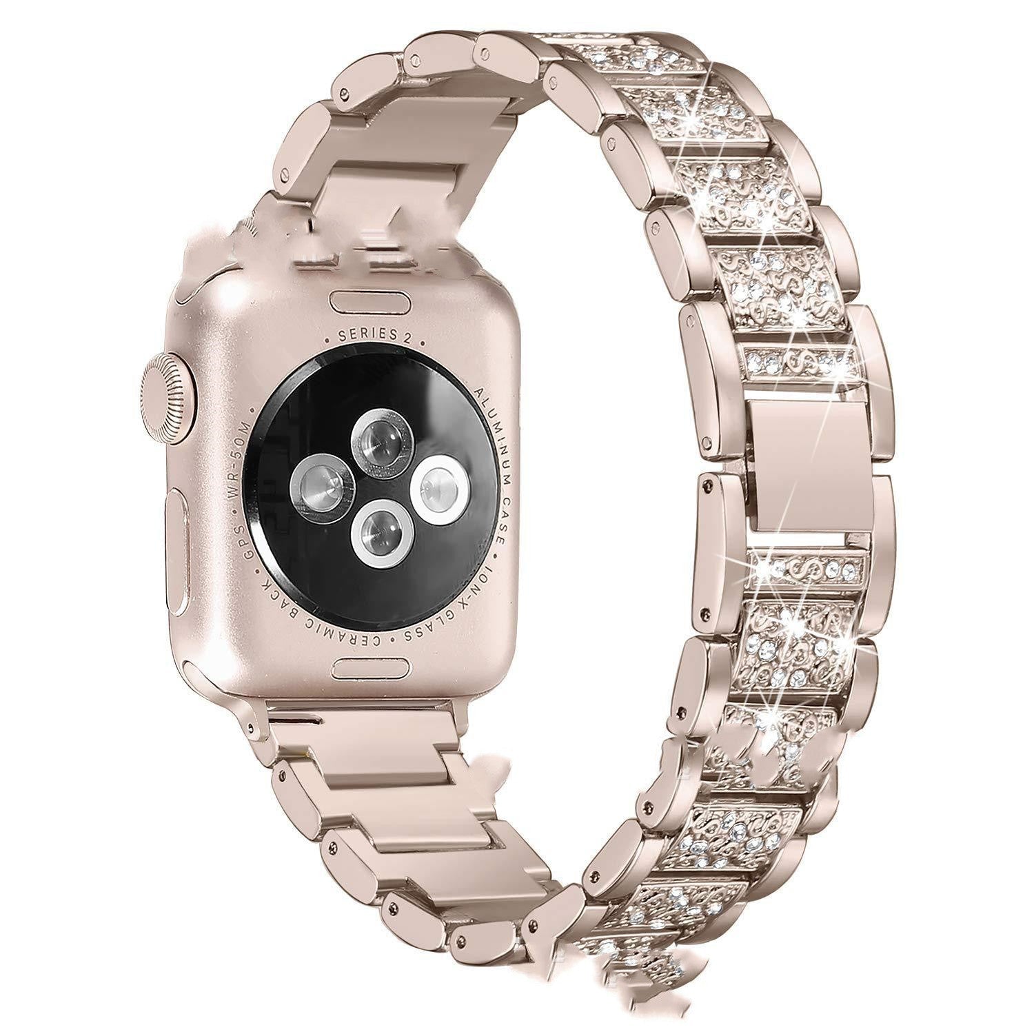 Smart Watch Diamond Three Beads Full Solid Chain Strap - smart watch diamond solid chain strap