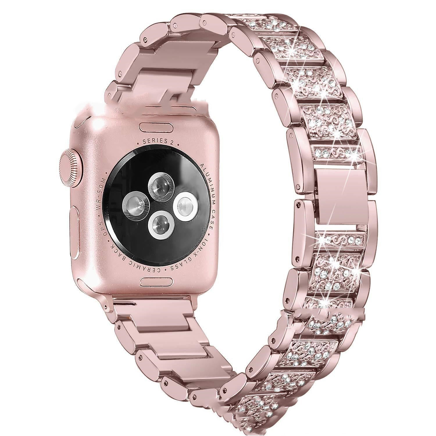 Smart Watch Diamond Three Beads Full Solid Chain Strap - smart watch diamond solid chain strap