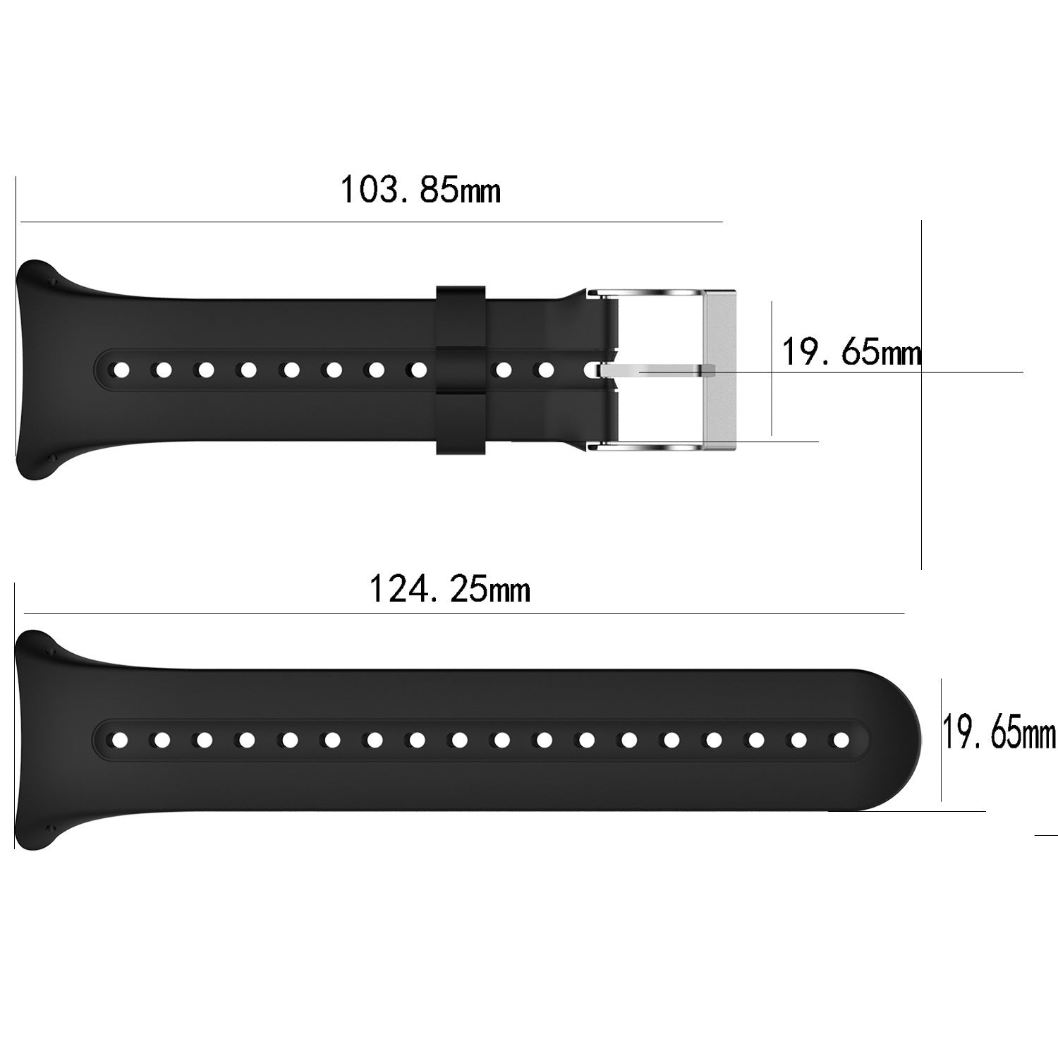 Smart Watch Silicone Strap for Garmin Swim Black Compatible with - Teleplus simple smart watch silicone strap
