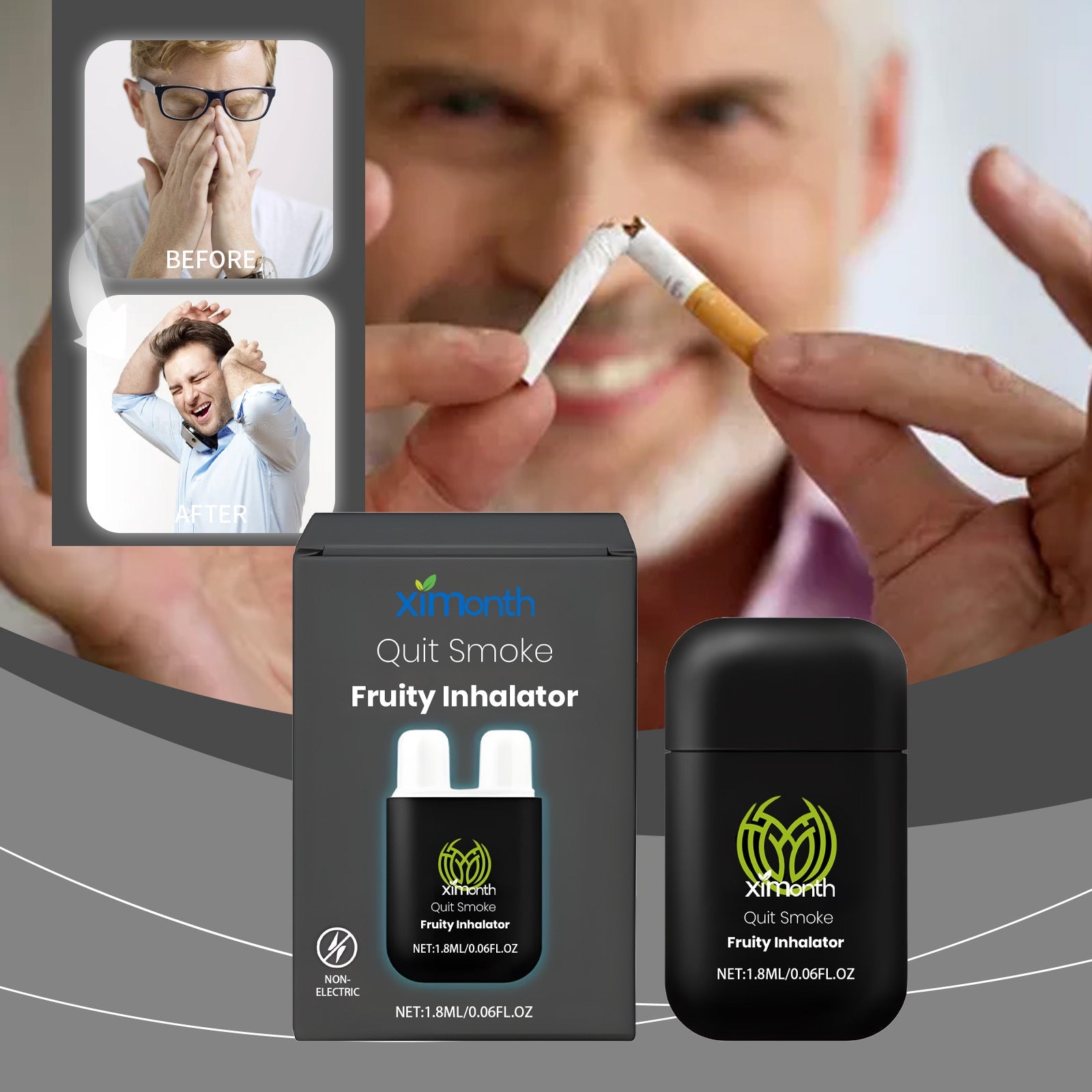 Smoking Cessation Nasal Aspirator for Double Hole Nose Auxiliary Quit - Teleplus smoking cessation nasal double hole