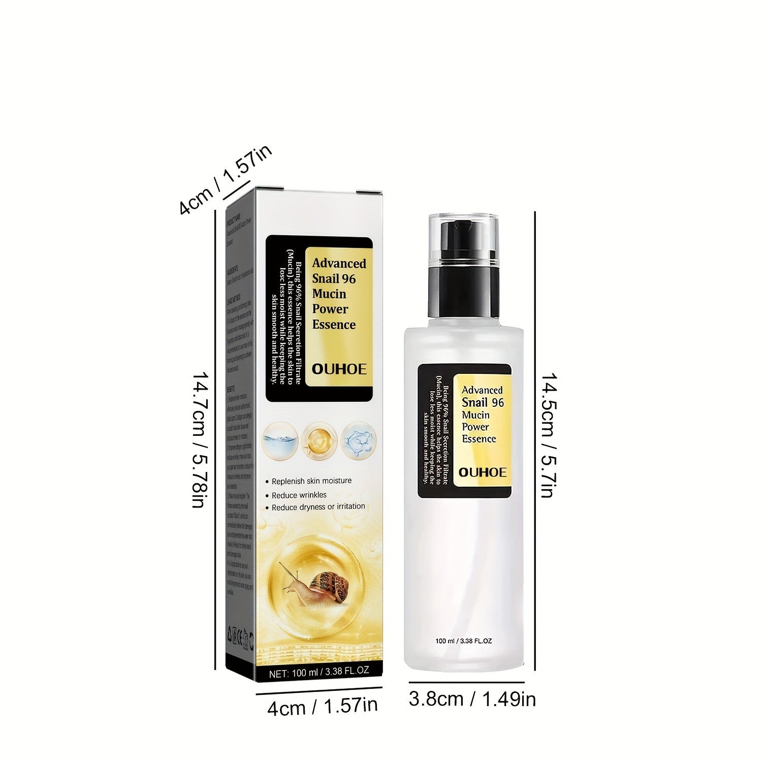 Snail Mucin Power Essence Moisturiser 100ml Snail Mucin Essence Repairing Hyaluronic Acid Essence Hydrating Serum