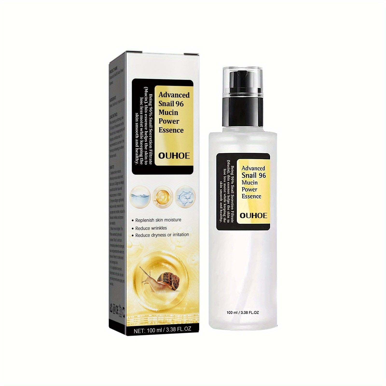 Snail Mucin Power Essence Moisturiser 100ml Snail Mucin Essence Repairing Hyaluronic Acid Essence Hydrating Serum