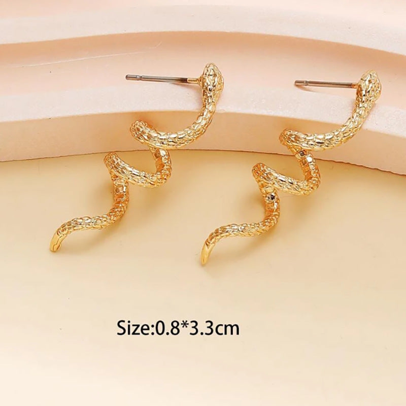 Snakelike Winding Vintage Alloy Stud Earrings - Snakelike Earrings That Twist Your Style into Vintage