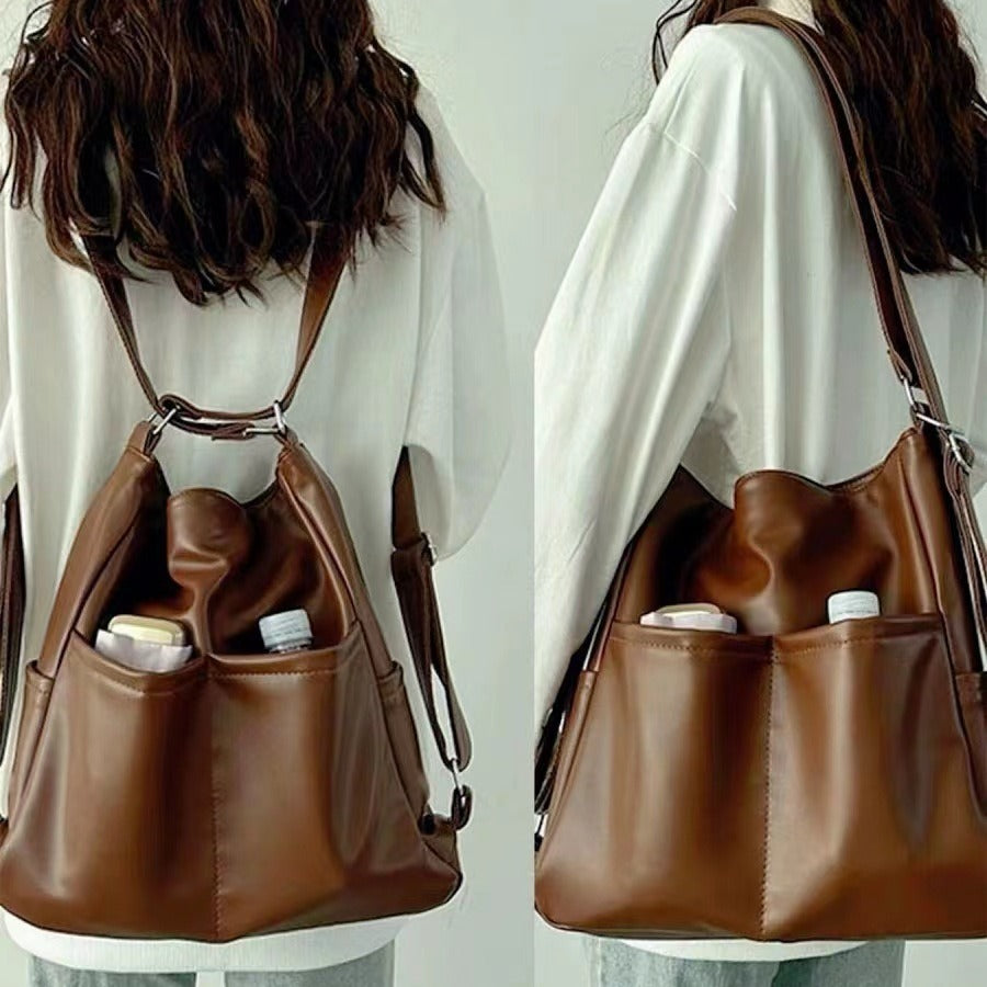 Soft Leather Large Capacity Commuter Multifunctional Bag for Daily - Teleplus Use soft leather large capacity commuter