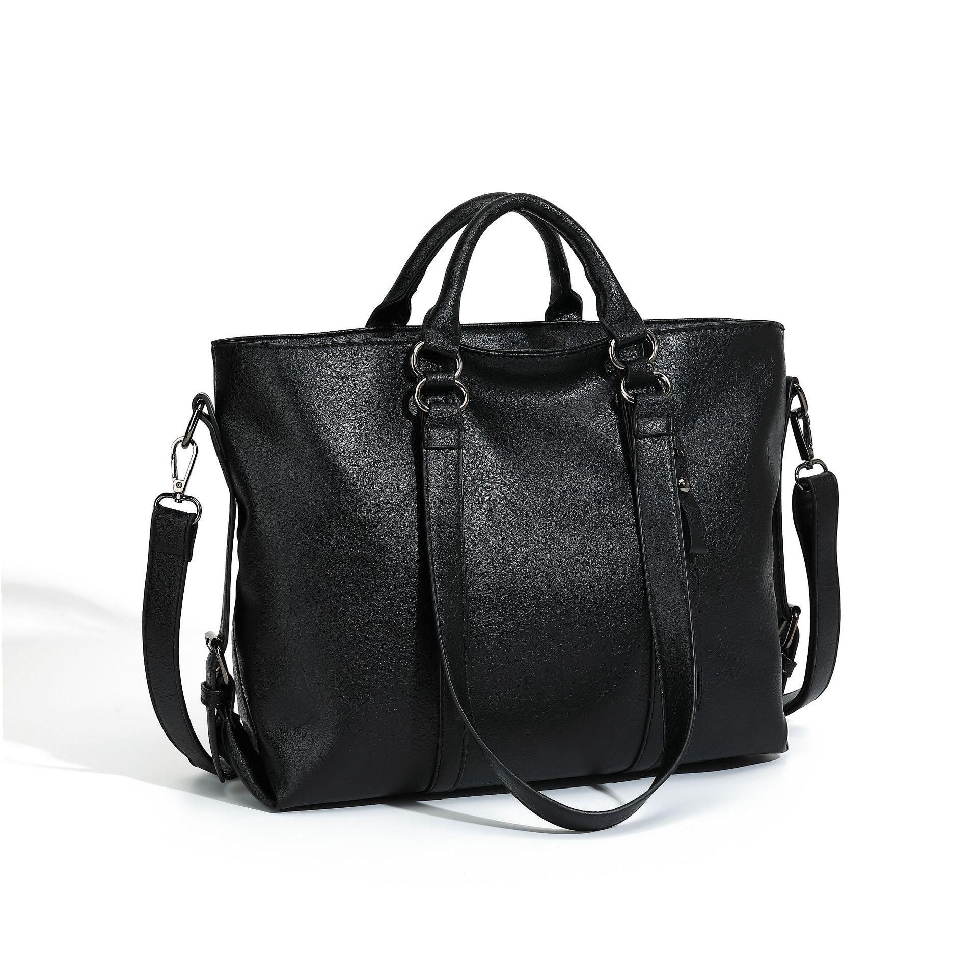Soft Leather Large Capacity Tote Bag for Daily Use with Crossbody Style - Teleplus soft leather large capacity totes