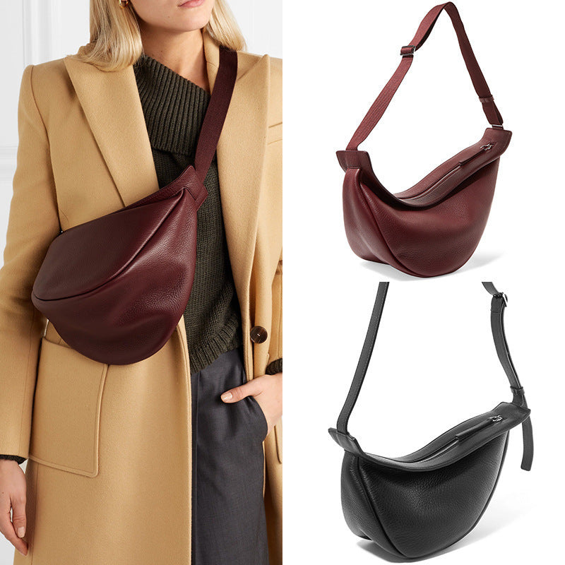 Soft Leather PU Crossbody Bag with Sandwich Pocket for Daily - Teleplus crossbody bag ins chest shoulder soft leather