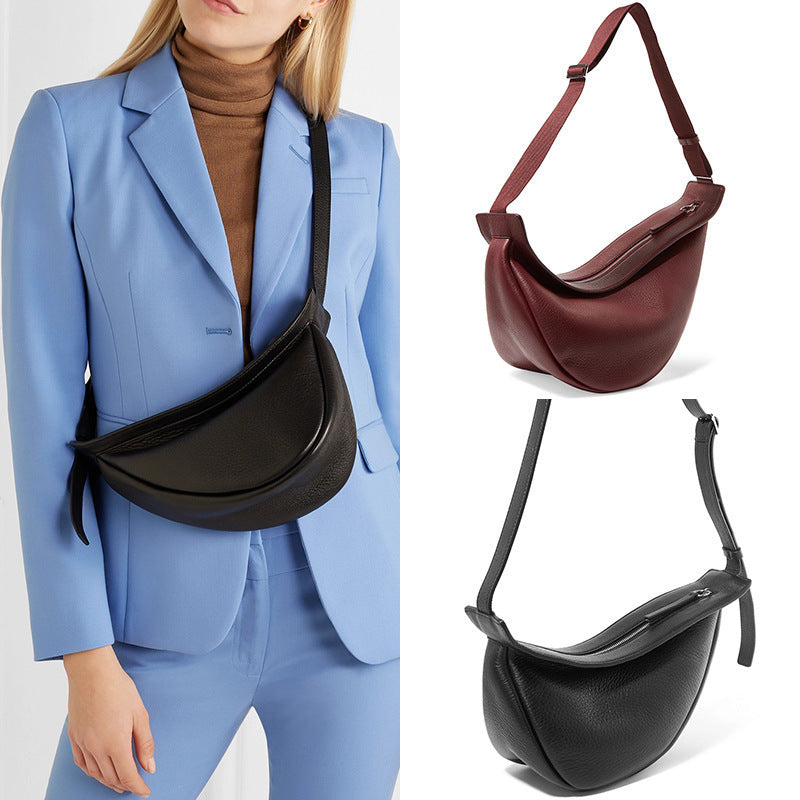 Soft Leather PU Crossbody Bag with Sandwich Pocket for Daily - Teleplus crossbody bag ins chest shoulder soft leather