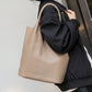 Soft Leather Tote Shoulder Bag for Daily Use with Sandwich Pocket Design - Teleplus soft leather tote shoulder handbag