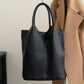 Soft Leather Tote Shoulder Bag for Daily Use with Sandwich Pocket Design - Teleplus soft leather tote shoulder handbag