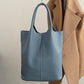 Soft Leather Tote Shoulder Bag for Daily Use with Sandwich Pocket Design - Teleplus soft leather tote shoulder handbag
