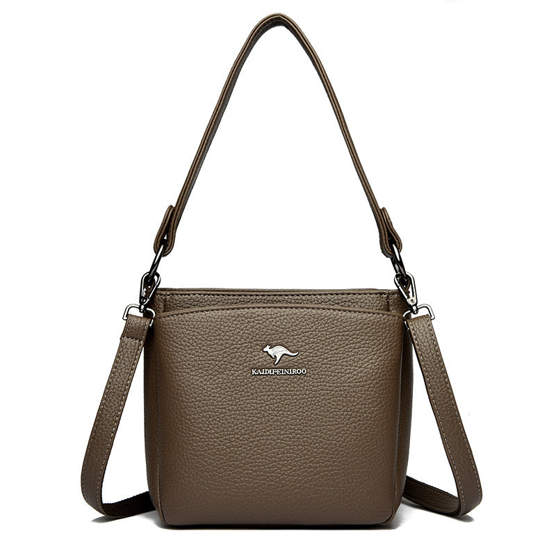 Soft PU Leather Bucket Suitcase Backpack with Phone Pocket Multiple Colors - Teleplus