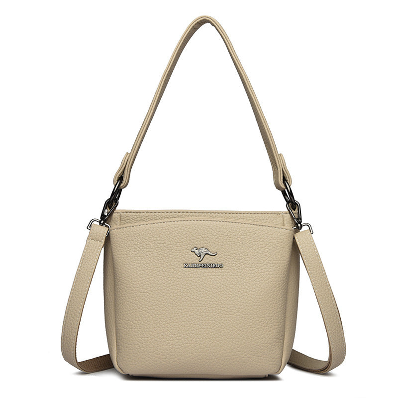 Soft PU Leather Bucket Suitcase Backpack with Phone Pocket Multiple Colors - Teleplus