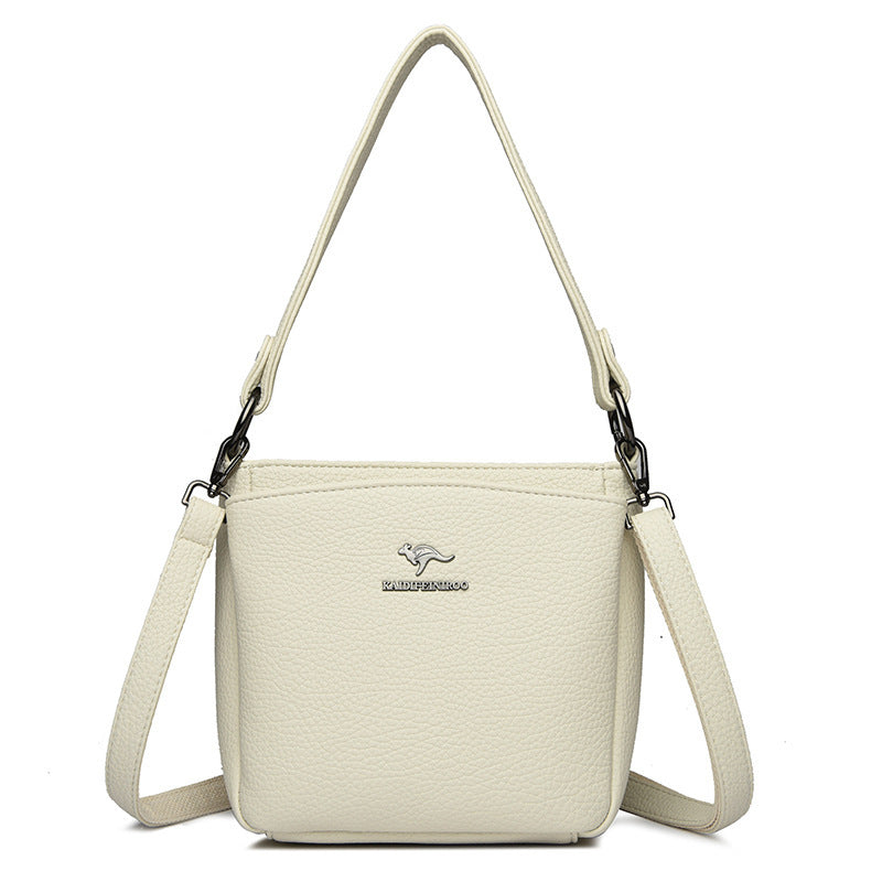 Soft PU Leather Bucket Suitcase Backpack with Phone Pocket Multiple Colors - Teleplus