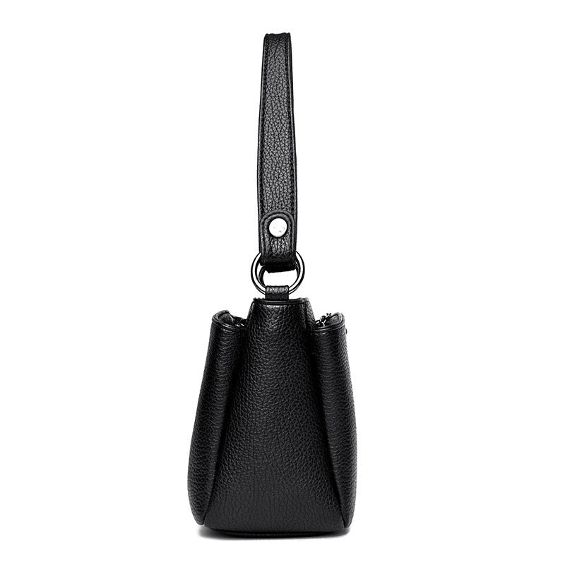 Soft PU Leather Bucket Suitcase Backpack with Phone Pocket Multiple Colors - Teleplus