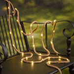 Solar Hemp Rope Lights with Copper Wire LED Lighting Options - Teleplus solar hemp rope led copper wire light