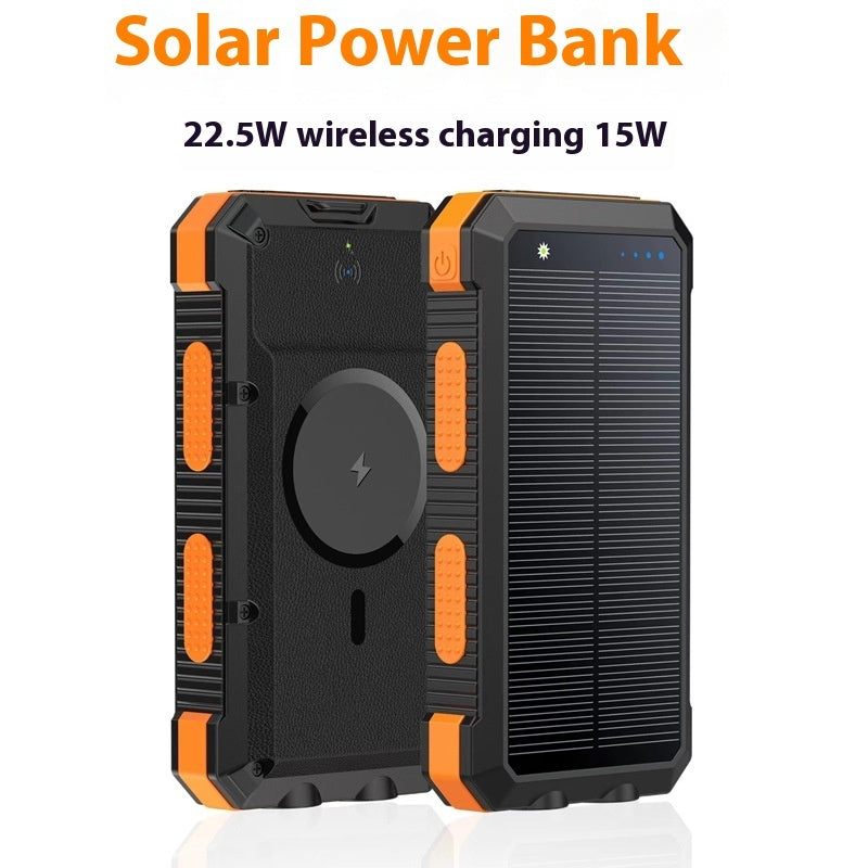 Solar Magnetic Wireless Charger Power Bank 20000 MA Outdoor Lighting Waterproof - Solar Magnetic Wireless Charger Power