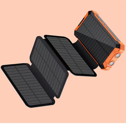 Solar Power Bank 20000mAh Portable Charger USB Battery Pack Fast Charging - Teleplus