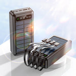 Solar With Cable Power Bank 30000 MA Mobile Power Supply - Solar Power Bank 30000 MA for Mobile Charging