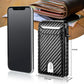 Solid Color Carbon Fiber Anti-Theft Card Holder Wallet for Men - Teleplus Security