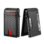 Solid Color Carbon Fiber Anti-Theft Card Holder Wallet for Men - Teleplus Security