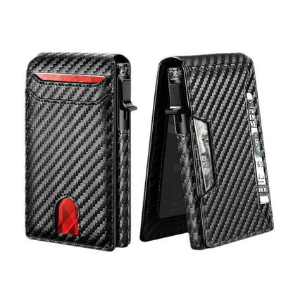 Solid Color Carbon Fiber Anti-Theft Card Holder Wallet for Men - Teleplus Security