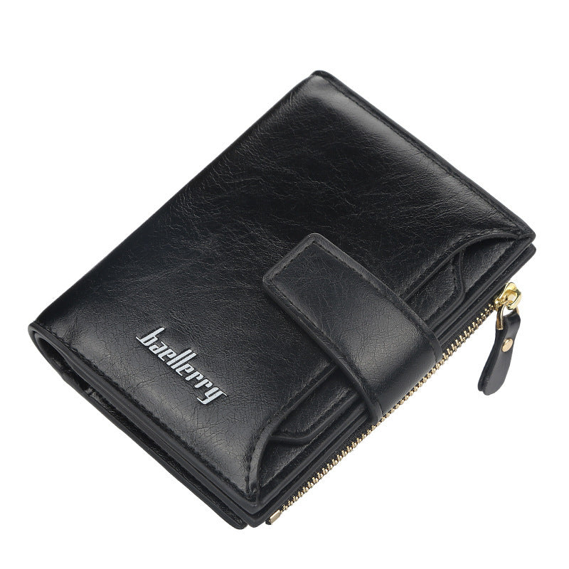 Solid Color Card Holder Wallet with Multiple Slots and Zipper Closure - Buckle Up the for Driving Licenses multiple