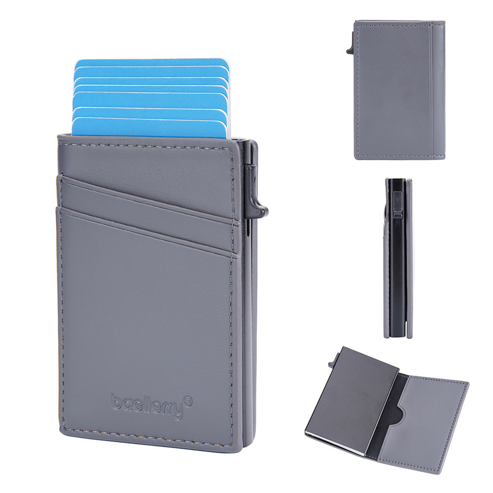 Solid Color Card Holder with Resistant PU Leather for Men and Women - Teleplus solid color card holder resistant pu