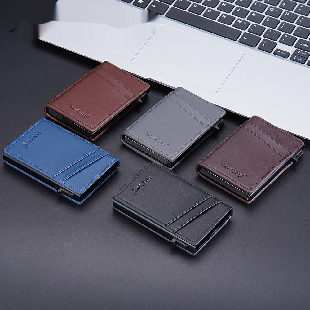 Solid Color Card Holder with Resistant PU Leather for Men and Women - Teleplus solid color card holder resistant pu