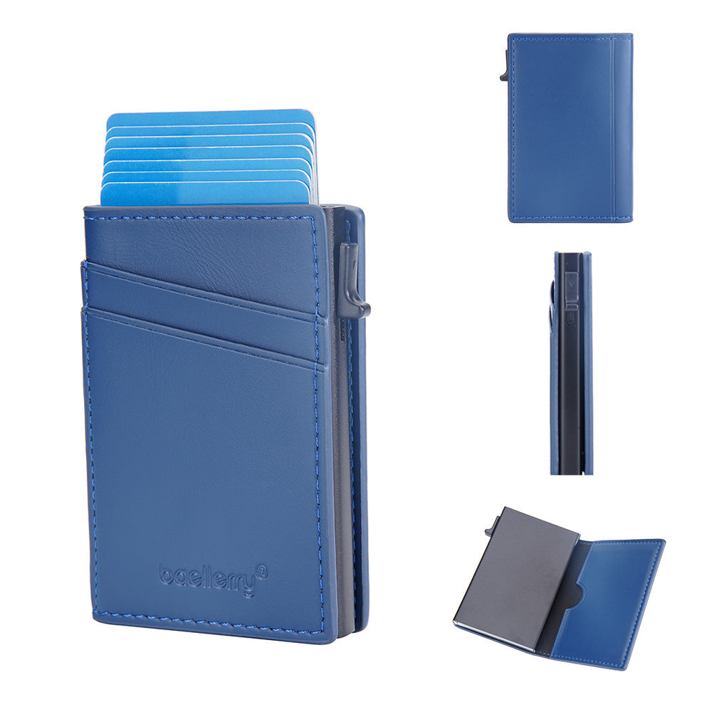 Solid Color Card Holder with Resistant PU Leather for Men and Women - Teleplus solid color card holder resistant pu