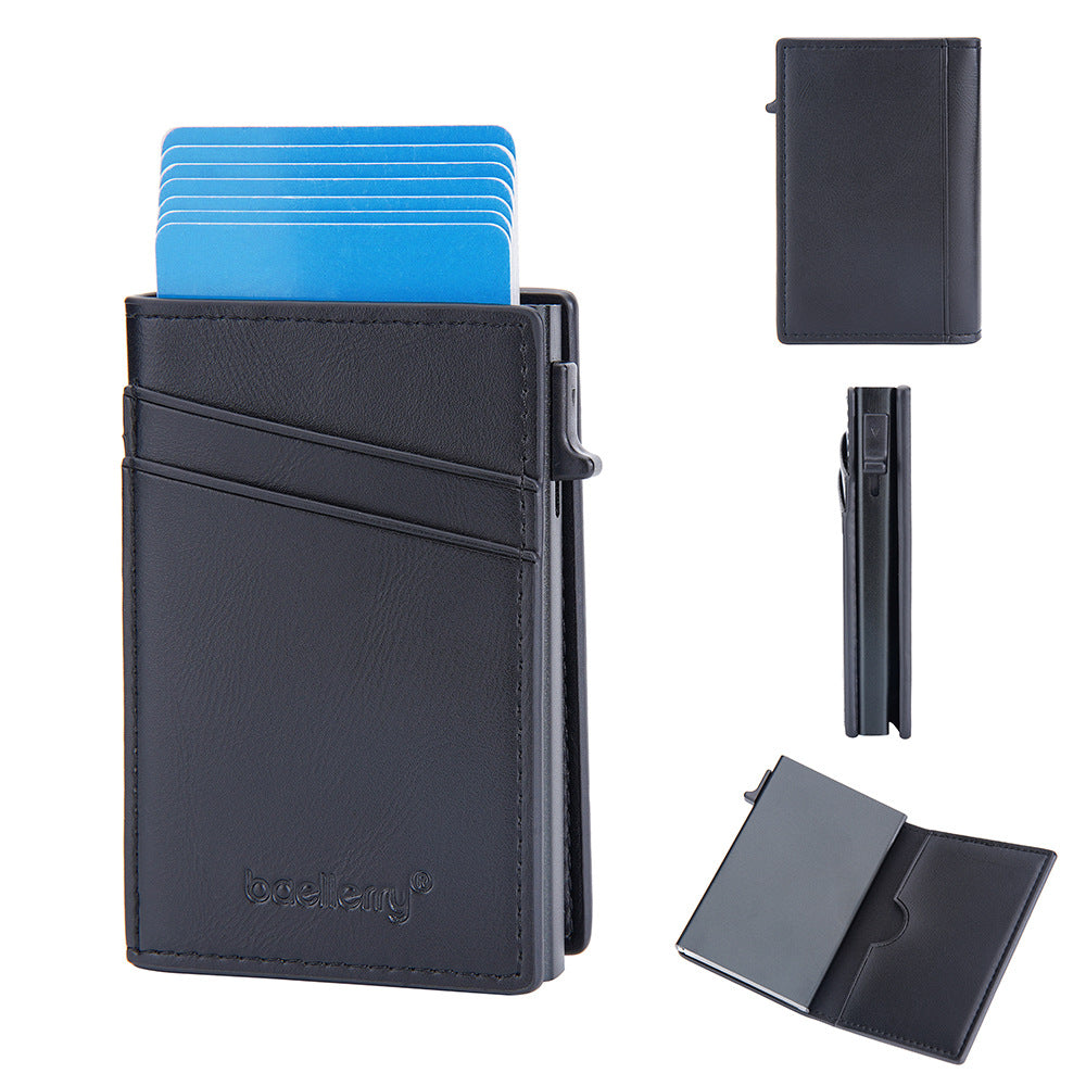 Solid Color Card Holder with Resistant PU Leather for Men and Women - Teleplus solid color card holder resistant pu