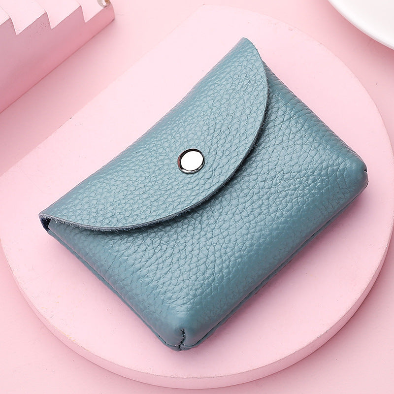 Solid Color Cattlehide Card Bag with Daily Matching Colors - for Beans Pink and Rose Red Fans cattlehide card bag