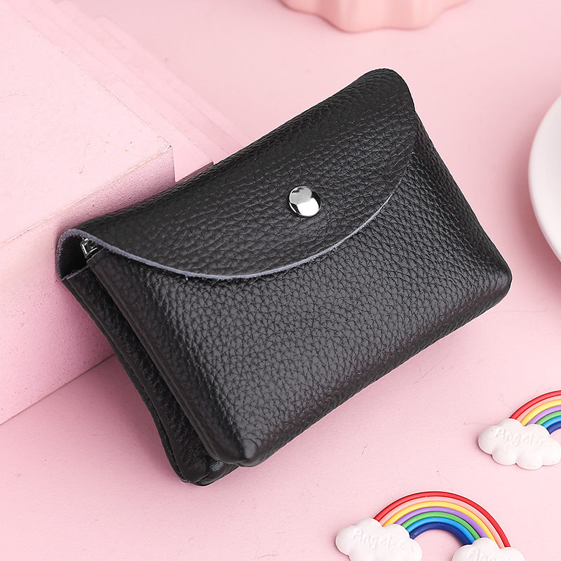 Solid Color Cattlehide Card Bag with Daily Matching Colors - for Beans Pink and Rose Red Fans cattlehide card bag