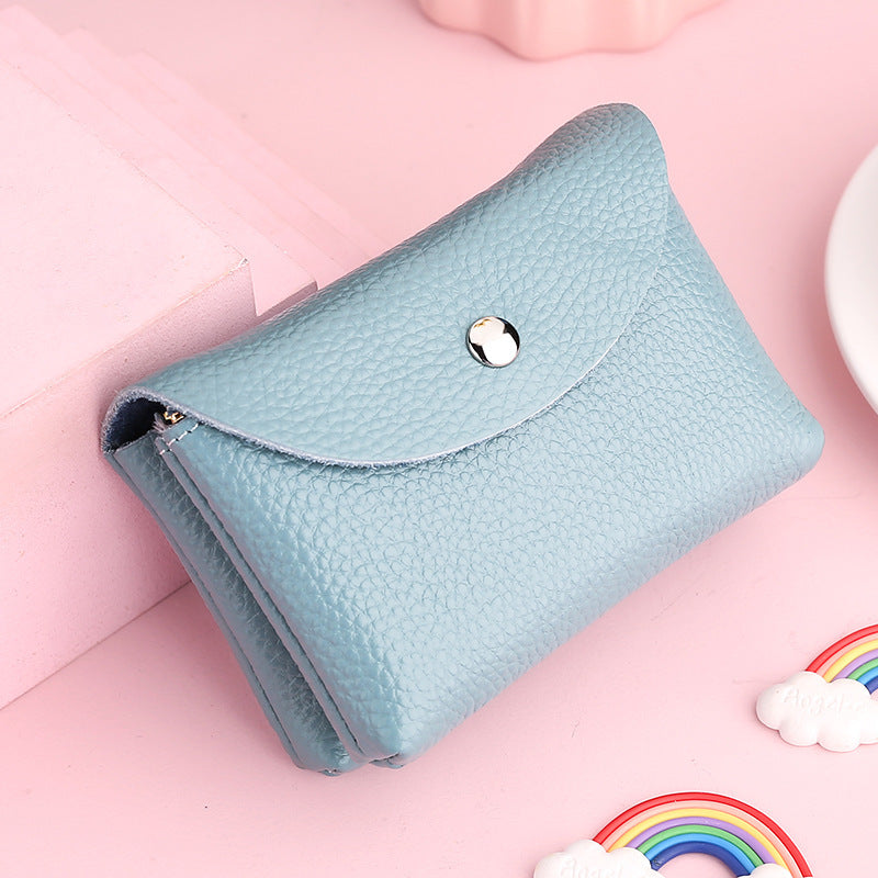 Solid Color Cattlehide Card Bag with Daily Matching Colors - for Beans Pink and Rose Red Fans cattlehide card bag