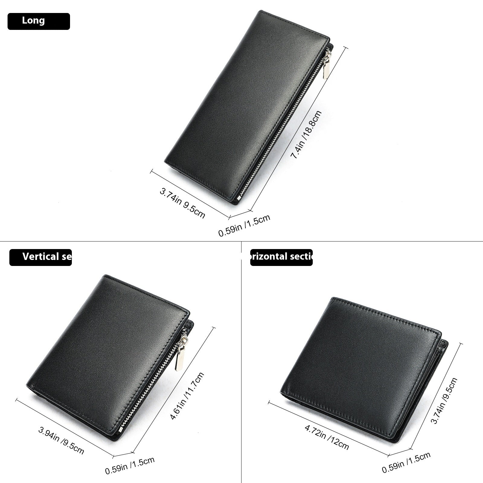 Solid Color Cowhide Wallet with Durable Polyester Cotton Lining for United States - Men A Stylish Fortress of Cash