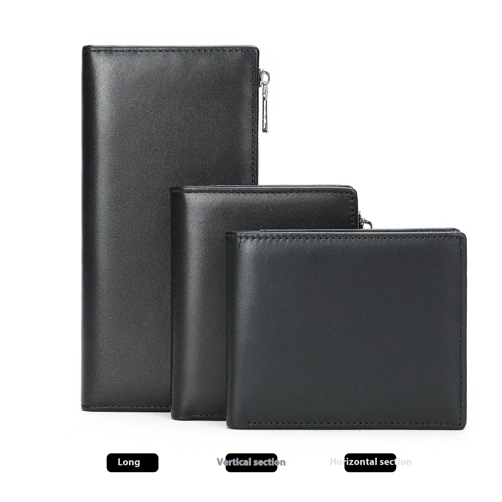 Solid Color Cowhide Wallet with Durable Polyester Cotton Lining for United States - Men A Stylish Fortress of Cash