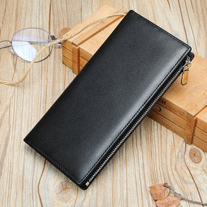 Solid Color Cowhide Wallet with Durable Polyester Cotton Lining for United States - Men A Stylish Fortress of Cash