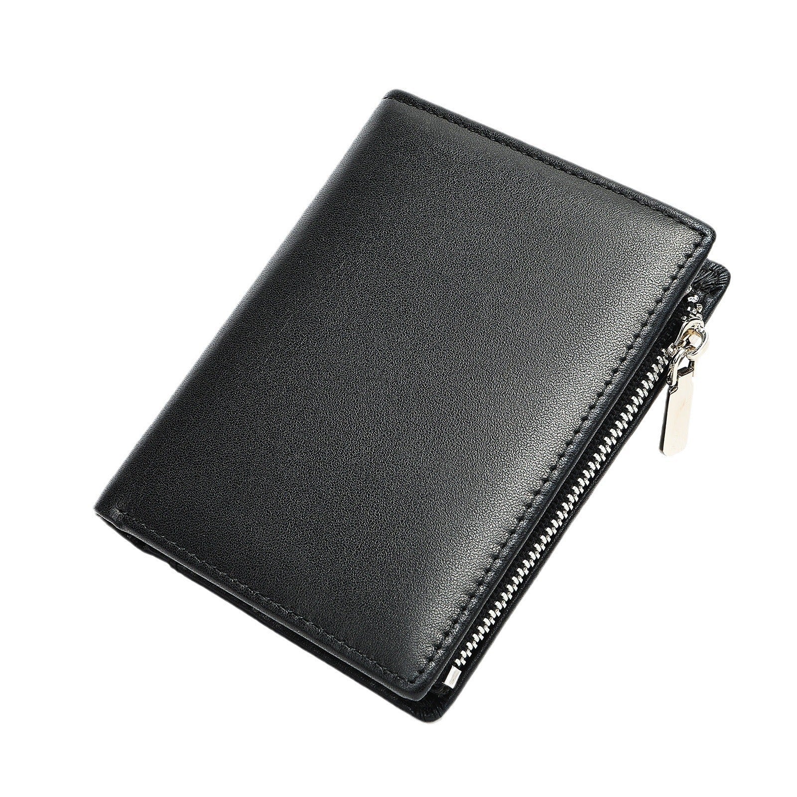 Solid Color Cowhide Wallet with Durable Polyester Cotton Lining for United States - Men A Stylish Fortress of Cash