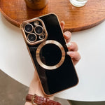 Solid Color TPU Back Cover with Lens Protector and Magnetic Pull for iPhones - iPhone magnetic pull lens protector