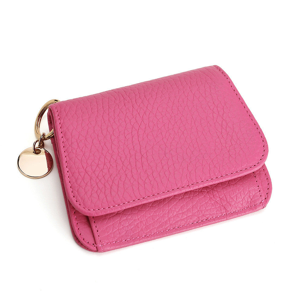 Solid Color Female Genuine Leather Wallet with Open Zipper Buckle in the United States - Wallets Round Tag for Stylish