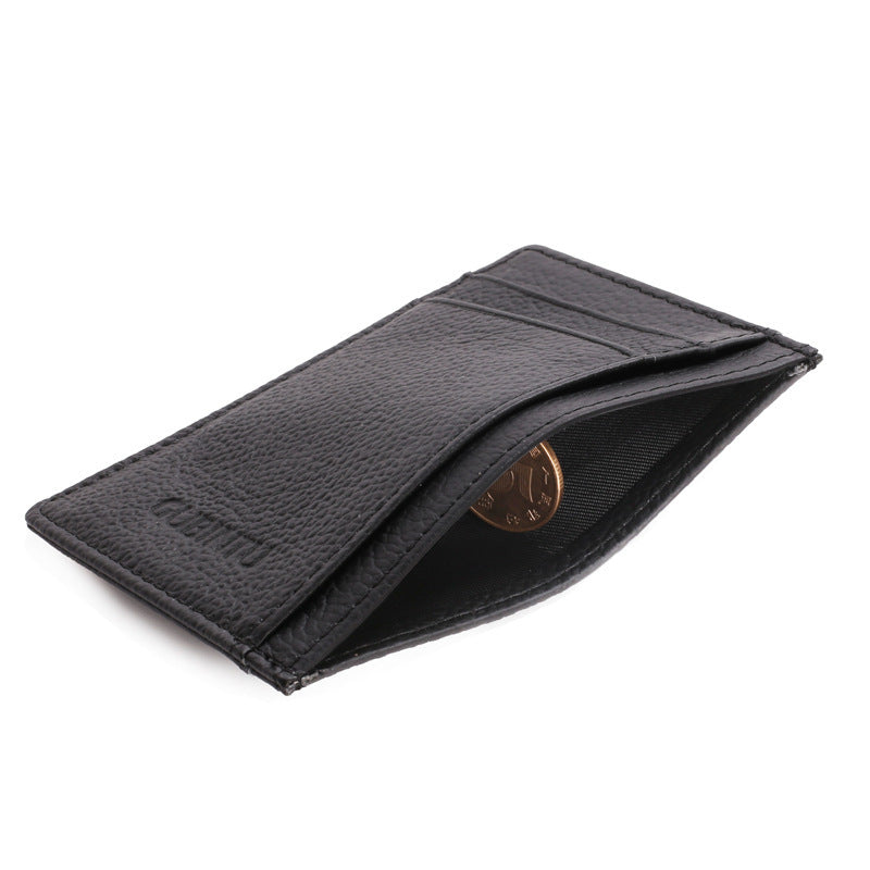 Solid Color Genuine Leather Card Holder Wallet for Men and Women - Teleplus solid color card holder