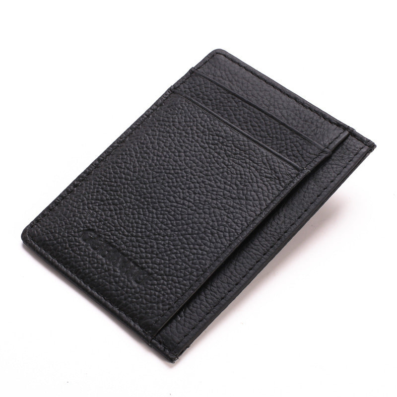 Solid Color Genuine Leather Card Holder Wallet for Men and Women - Teleplus solid color card holder