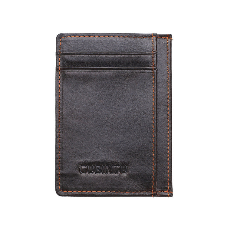 Solid Color Genuine Leather Card Holder Wallet for Men and Women - Teleplus solid color card holder