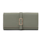 Solid Color Handbag with Long Metal Buckle and Waterproof PU Leather in United States - Clutch for Fashionably