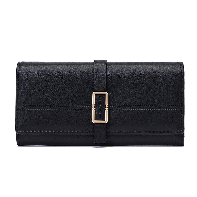 Solid Color Handbag with Long Metal Buckle and Waterproof PU Leather in United States - Clutch for Fashionably