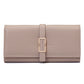 Solid Color Handbag with Long Metal Buckle and Waterproof PU Leather in United States - Clutch for Fashionably