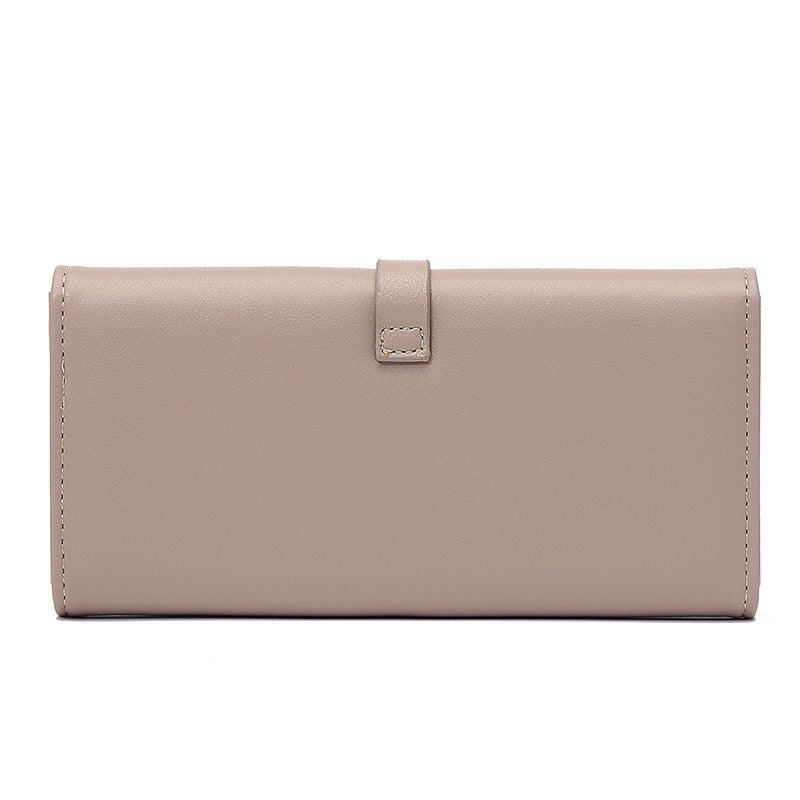 Solid Color Handbag with Long Metal Buckle and Waterproof PU Leather in United States - Clutch for Fashionably