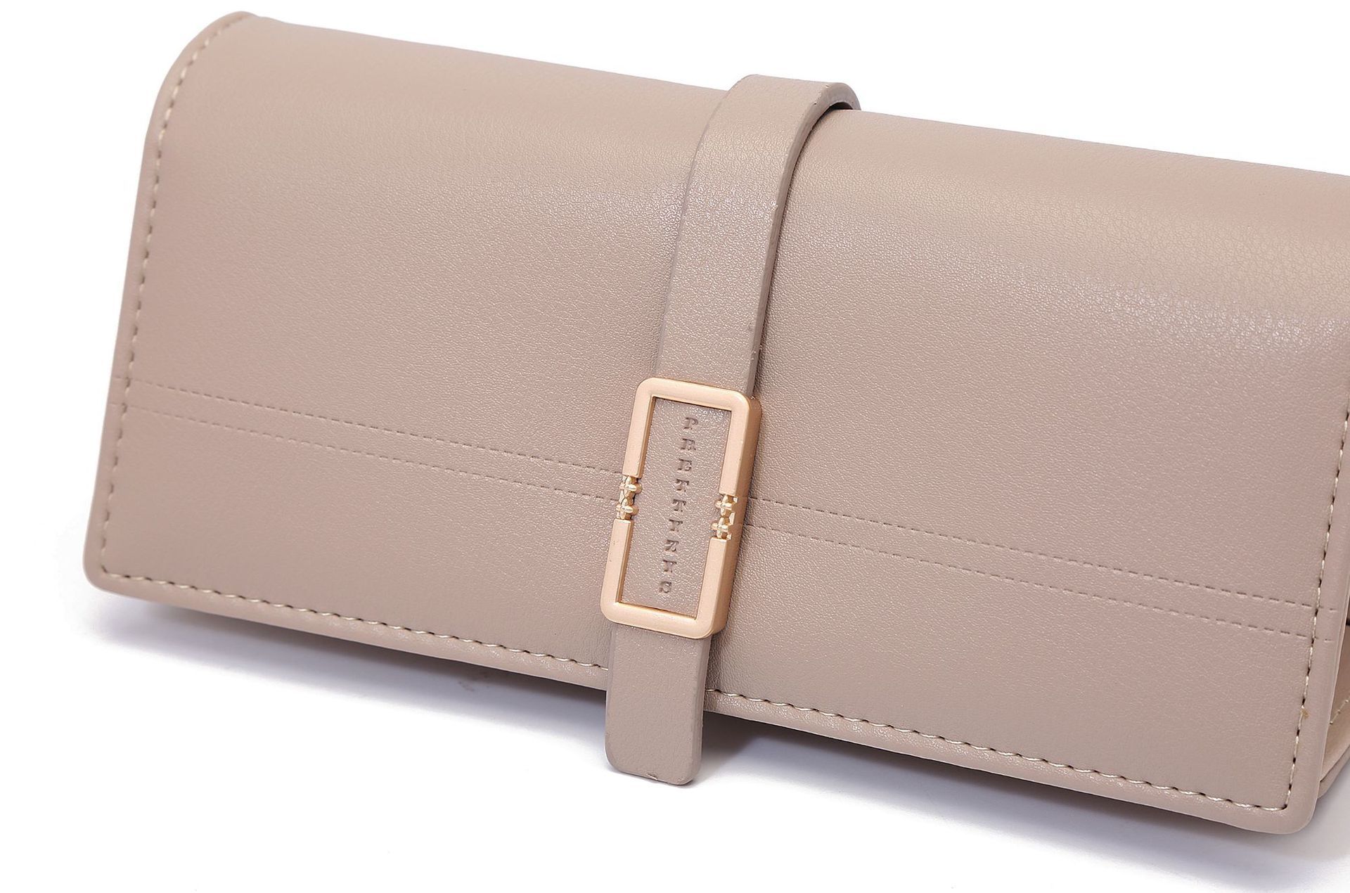 Solid Color Handbag with Long Metal Buckle and Waterproof PU Leather in United States - Clutch for Fashionably