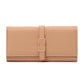 Solid Color Handbag with Long Metal Buckle and Waterproof PU Leather in United States - Clutch for Fashionably