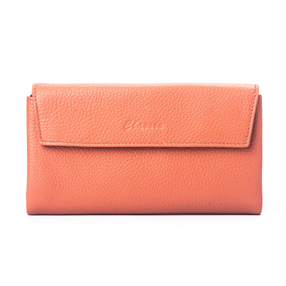 Solid Color Layer Cowhide Leather Bag with Polyester Lining for Daily - Teleplus Use layer cowhide