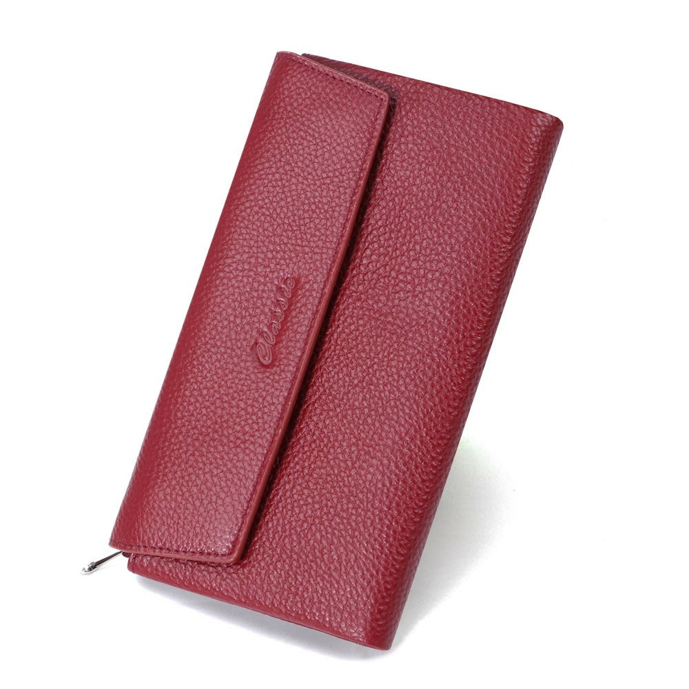 Solid Color Layer Cowhide Leather Bag with Polyester Lining for Daily - Teleplus Use layer cowhide